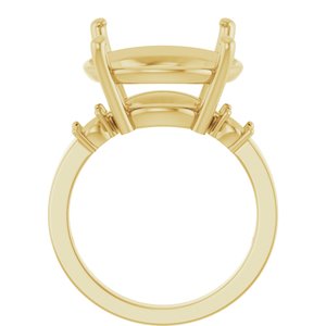14K Yellow Gold 16 mm Round Ring Mounting – image 4