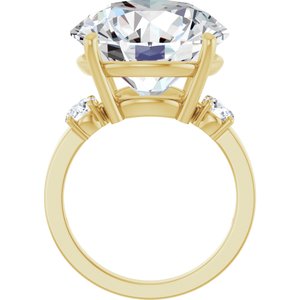 18K Yellow Gold 16 mm Round Ring Mounting – image 3