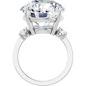 14K White Gold 16 mm Round Ring Mounting – image 3
