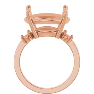 18K Rose Gold 16 mm Round Ring Mounting – image 4
