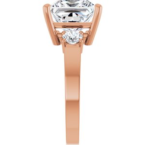 18K Rose Gold 9x9 mm Square Ring Mounting – image 7