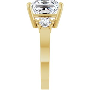 18K Yellow Gold 9x9 mm Square Ring Mounting – image 7