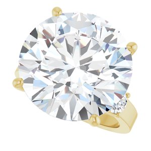 18K Yellow Gold 16 mm Round Ring Mounting – image 8