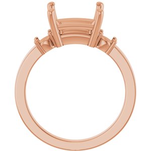 14K Rose Gold 8x8 mm Square Ring Mounting – image 4