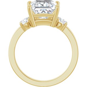 14K Yellow Gold 8x8 mm Square Ring Mounting – image 3