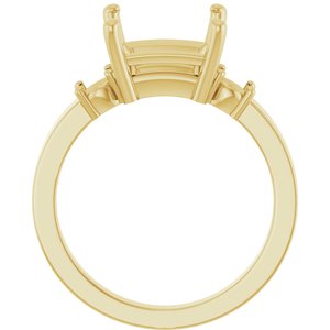 10K Yellow Gold 8x8 mm Square Ring Mounting – image 4