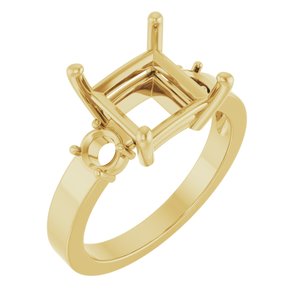 10K Yellow Gold 8x8 mm Square Ring Mounting – image 2
