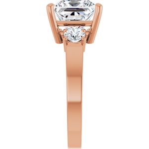 14K Rose Gold 8x8 mm Square Ring Mounting – image 7
