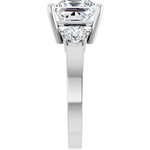 14K X1 White Gold 8x8 mm Square Ring Mounting – image 7