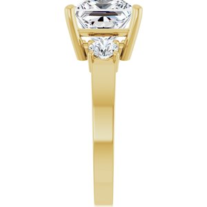 14K Yellow Gold 8x8 mm Square Ring Mounting – image 7