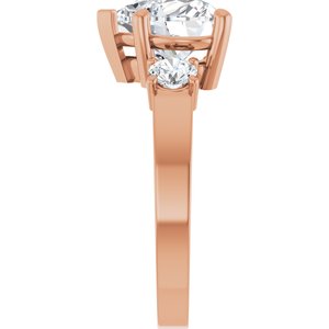 10K Rose Gold 9x9 mm Heart Ring Mounting – image 7