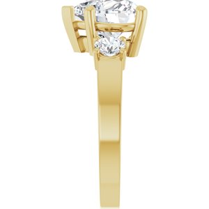 18K Yellow Gold 9x9 mm Heart Ring Mounting – image 7