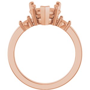 10K Rose Gold 9x9 mm Heart Ring Mounting – image 4