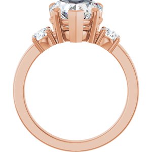 14K Rose Gold 9x9 mm Heart Ring Mounting – image 3