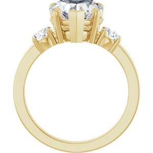 18K Yellow Gold 9x9 mm Heart Ring Mounting – image 3