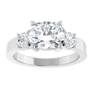 14K X1 White Gold 9x7 mm Oval Ring Mounting – image 5