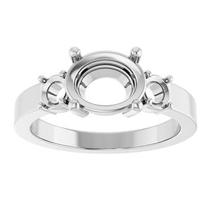 10K White Gold 9x7 mm Oval Ring Mounting – image 6