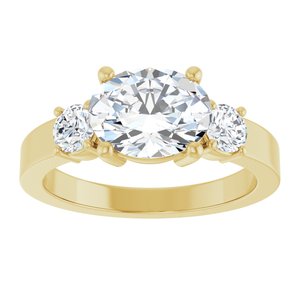 10K Yellow Gold 9x7 mm Oval Ring Mounting – image 5