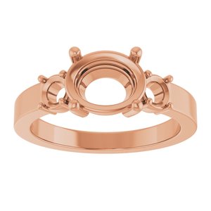 18K Rose Gold 9x7 mm Oval Ring Mounting – image 6