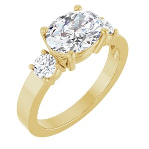 10K Yellow Gold 9x7 mm Oval Ring Mounting