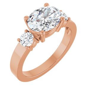 10K Rose Gold 9x7 mm Oval Ring Mounting