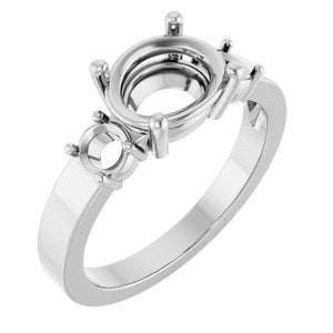 Sterling Silver 9x7 mm Oval Ring Mounting – image 2