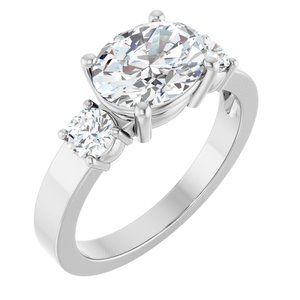 Platinum 9x7 mm Oval Ring Mounting