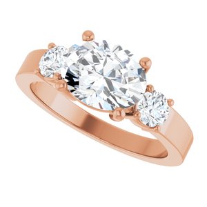 10K Rose Gold 9x7 mm Oval Ring Mounting – image 8