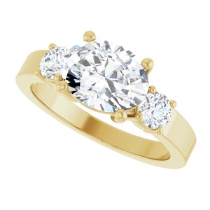 18K Yellow Gold 9x7 mm Oval Ring Mounting – image 8