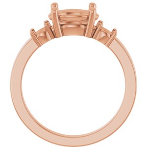 10K Rose Gold 9x7 mm Oval Ring Mounting – image 4