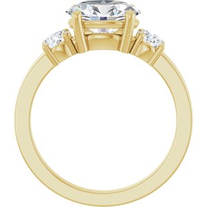 18K Yellow Gold 9x7 mm Oval Ring Mounting – image 3