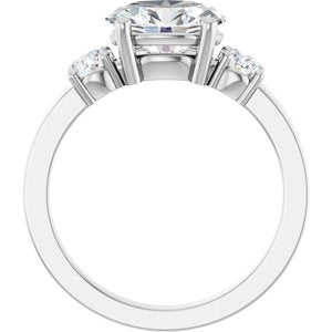 14K X1 White Gold 9x7 mm Oval Ring Mounting – image 3
