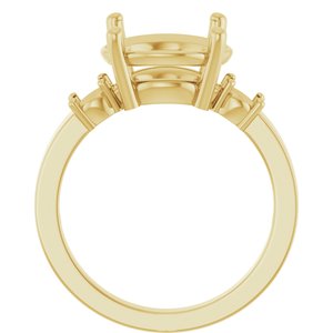 14K Yellow Gold 11 mm Round Ring Mounting – image 4
