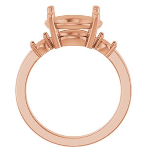 10K Rose Gold 11 mm Round Ring Mounting – image 4