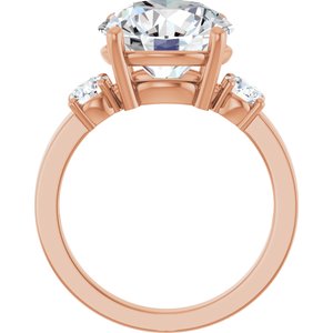 14K Rose Gold 11 mm Round Ring Mounting – image 3