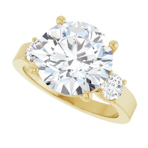 14K Yellow Gold 11 mm Round Ring Mounting – image 8