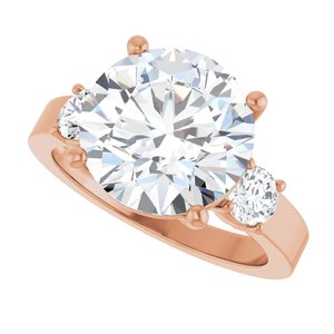 14K Rose Gold 11 mm Round Ring Mounting – image 8