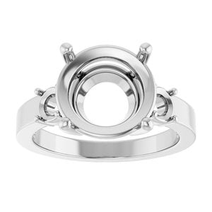 Sterling Silver 11 mm Round Ring Mounting – image 6