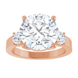18K Rose Gold 11 mm Round Ring Mounting – image 5