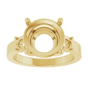 10K Yellow Gold 11 mm Round Ring Mounting – image 6