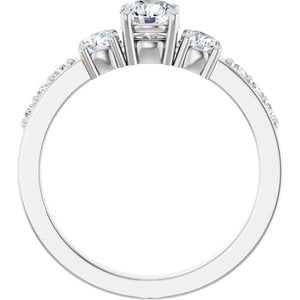 10K White Gold 4.8 mm Round Ring Mounting – image 3