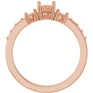10K Rose Gold 4.8 mm Round Ring Mounting – image 4