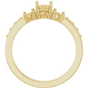 14K Yellow Gold 4.8 mm Round Ring Mounting – image 4