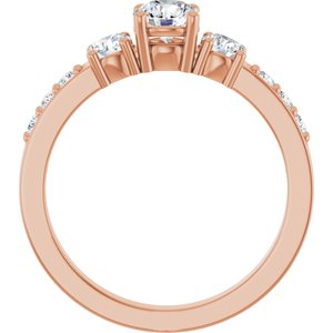 10K Rose Gold 4.8 mm Round Ring Mounting – image 3