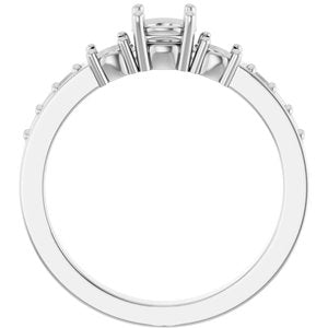 18K White Gold 4.8 mm Round Ring Mounting – image 4