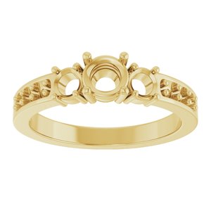 14K Yellow Gold 4.8 mm Round Ring Mounting – image 6