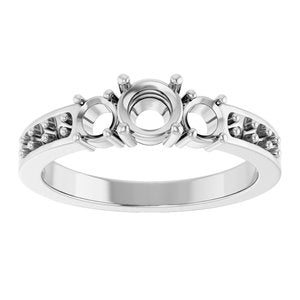 10K White Gold 4.8 mm Round Ring Mounting – image 6