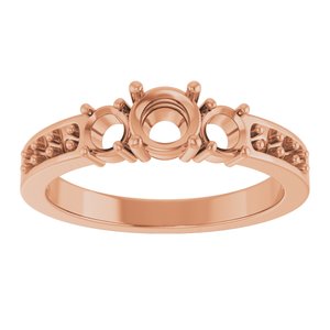 18K Rose Gold 4.8 mm Round Ring Mounting – image 6