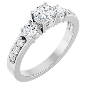 10K White Gold 4.8 mm Round Ring Mounting