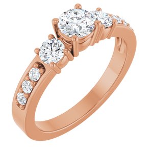10K Rose Gold 4.8 mm Round Ring Mounting